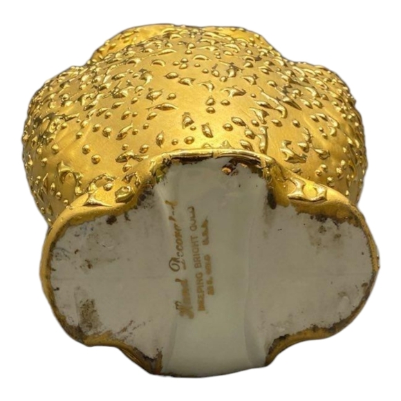 MCM Art Nouveau 22kt Gold Weeping Porcelain Vase Made in the USA Vintage - Picture 3 of 6